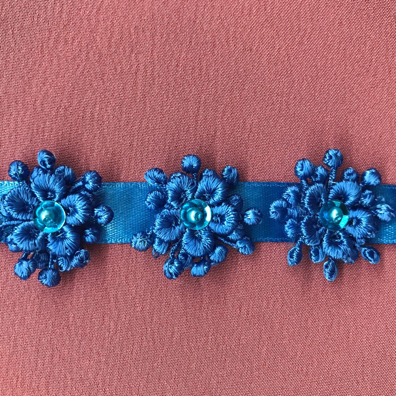 1 Yard Beaded 3D Guipure Floral Lace Trimming on Ribbon | 1" Wide | Elegant Trim for Bridal, Formal & Dancewear